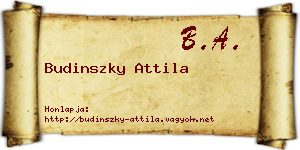 Budinszky Attila névjegykártya